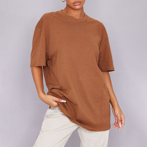 OEM fabricante personalizado 2025 mujeres con estilo de gran tamaño suelto verano transpirable 100% algodón camisetas de calidad superior para las señoras - Product Image 2