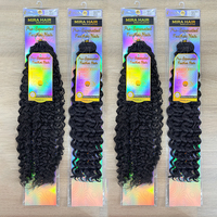 Extensions de cheveux au crochet Deep Wave pré-bouclées, sans nœuds, pré-séparées, effet plume, 18 pouces, tissage au crochet Miracle Knots