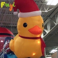 Décoration de Noël, canard gonflable géant jaune, mascotte canard, canard de Noël avec lumières LED