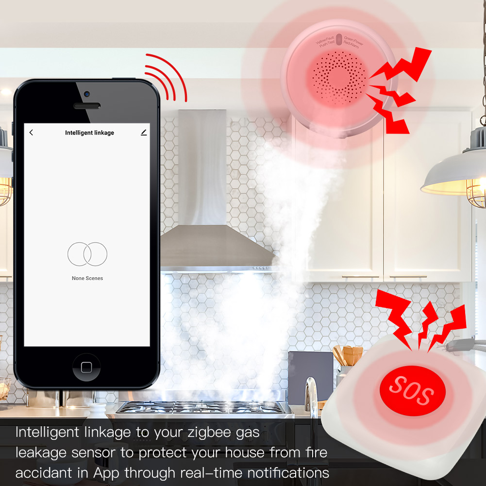 Intelligent linkage to your zigbee gasleakage sensor to protect your house from freaccidant in App through real-time notifcations