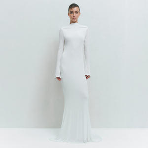 <span class=keywords><strong>ชุด</strong></span><span class=keywords><strong>ราตรี</strong></span>ทรงเมอร์เมดสีขาว<span class=keywords><strong>เปิด</strong></span><span class=keywords><strong>หลัง</strong></span> <span class=keywords><strong>แขน</strong></span><span class=keywords><strong>ยาว</strong></span> ผ้าพลิ้ว ดีไซน์ทันสมัย เหมาะสำหรับงานปาร์ตี้ในสวน สไตล์เซ็กซี่ - Product Image 2