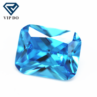 3*5-10*14mm aigue-marine/bleu aqua/bleu topaze octogonale coupée en zircon cubique pierres précieuses artificielles découpées à la machine en forme octogonale pierres CZ