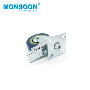 Rueda Giratoria Industrial de Alta Resistencia para Carretillas, Rodillo de Goma de 3 Pulgadas, Placa Azul Verde Suave para Muebles - Product Image 5