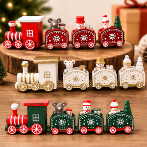 ของตกแต่งคริสต์มาส, รถไฟไม้คริสต์มาส, ของขวัญวันหยุด, และขายส่งงานฝีมือไม้ - Product Image 3