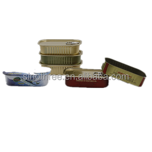 Impression personnalisée 125ml 125g 1/4 boîtes en étain en gros avec EOE # Boîte carrée <span class=keywords><strong>vide</strong></span> de 311 couvercles pour sardines, pilchards, poissons - Product Image 2