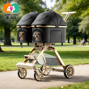 Nouvelle <span class=keywords><strong>poussette</strong></span> de luxe 2026 pour animaux de compagnie, double, réglable et pliable, avec panier amovible pour chiens et chats, cadre en alliage d'aluminium - Product Image 1