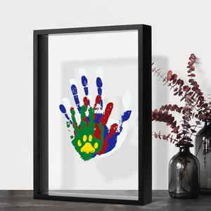 กรอบรูปพิมพ์ลายมือคู่รัก DIY ทำมือ พร้อมสีทาพิมพ์ลายมือแบบล้างออกได้ ของขวัญสร้างสรรค์สำหรับวันวาเลนไทน์จี๋ซี - Product Image 3