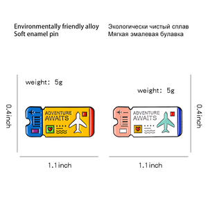 Abenteuer Warten Emaille-Anstecknadel Flugtickets Individuelles Hemd Revers Tasche Abzeichen Outdoor Reise Schmuck Broschen Pins Geschenk für Freunde - Product Image 6