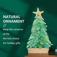 Arbre de noël en verre de mer naturel avec coquillage de conque naturel, décoration de la maison, ornements de noël, cadeau artisanal, vente en gros