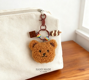 Kawaii pink Teddy Bears Plush Toy <b>Keychain</b> Stuffed Animal Peluches Toys Keyring Fashion Design Bag Soft Fluffy Cotton Portable - Product Image 1