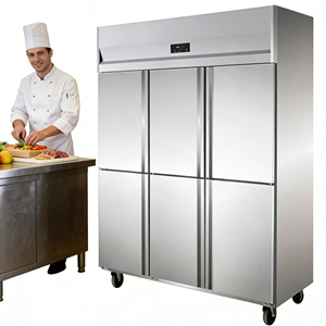 Commercial Kitchen Fridge Upright Refrigerator Restaurants Use Dual Temperature Four Door Stainless Steel Construction a - Product Image 4
