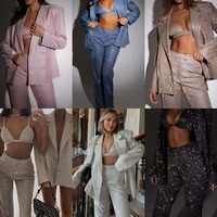 Ensemble de vêtements décontractés à la mode de style européen, best-seller, comprenant un ensemble de sous-vêtements et un pantalon - Ensemble trois pièces