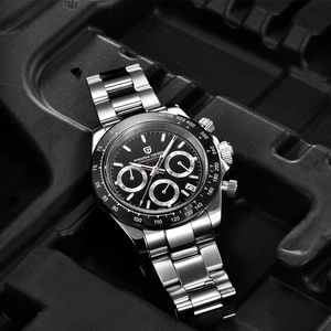 Reloj de Cuarzo de Lujo Pagani PD-1644 Estilo Panda para Hombre, Cronógrafo, Calendario, Acero Inoxidable, Cristal, Esfera con Agujas, Reloj Deportivo - Product Image 6