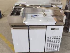 โต๊ะ2ประตูห้องครัวเชิงพาณิชย์หินอ่อนเคาน์เตอร์พิซซ่าตู้เย็นเตรียมโต๊ะพร้อมโชว์สลัดด้านบน - Product Image 4