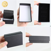 Boîte cadeau en carton noir personnalisée INPACK en gros avec gaufrage et impression de logo pour bagues, bijoux, montres, emballage papier