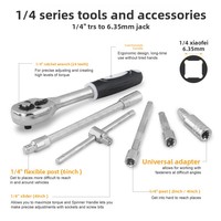 Mengna – Boîte à outils multifonctionnelle 46 pièces en acier au chrome-vanadium avec manche télescopique, pour automobile et usage domestique