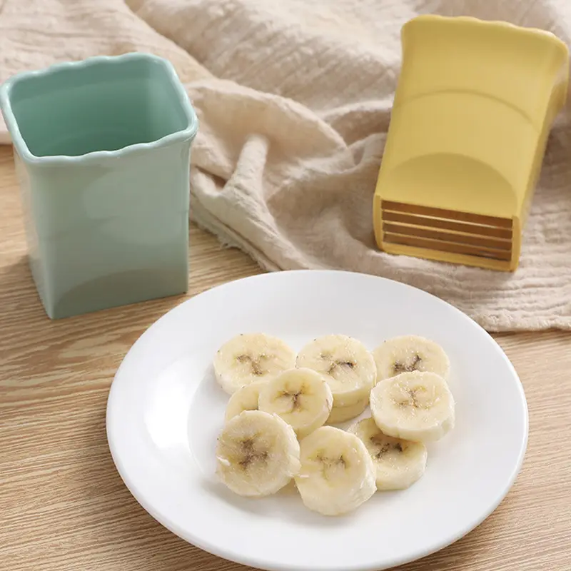 قطع الفراولة طبق فواكه قطاعة الفراولة مكبس الموز القاطع أدوات المطبخ الإبداعية
