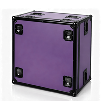Mallette de vol en aluminium vide de taille personnalisée violette mallette de transport d'équipement de boîtier de rack robuste avec doublure en EVA