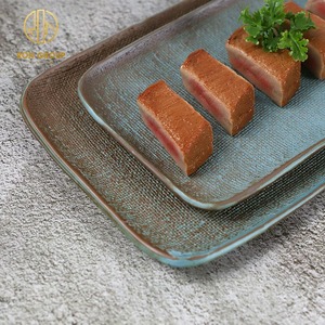 Juego de platos de cerámica de Color azul para uso en comedor occidental de porcelana de alta temperatura para <span class=keywords><strong>restaurante</strong></span> - Product Image 3