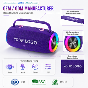 Enceinte portable étanche avec LED RGB, appairage TWS, Bluetooth 5.3, basses profondes, son stéréo puissant, AUX, TF, USB, <span class=keywords><strong>radio</strong></span> FM, pour extérieur, voyage et camping - Product Image 1