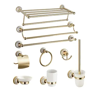 Gouden Keramische Douche Badkamer Accessoires Set Voor Hotel