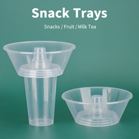 Support jetable pour collation de célébrité d'Internet, support pour tasse de fondue, couvercle épaissi, forme ronde, en plastique
