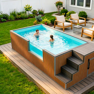 Piscina Familiar de Lujo de 3m, 4m, 5m, Diseño Listo para Instalar, Escalera de Vidrio, Piscina Multifuncional de Fibra de Vidrio Resistente a los Rayos UV - Product Image 1