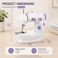 Mini machine à coudre UFR-202 pour débutants, enfants, usage domestique, travaux manuels, point de couture, aiguille simple, facile à utiliser