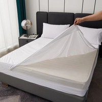 Drap-housse imperméable uni, minimaliste, tissage uni, six côtés entièrement enveloppés, 100% polyester, 200TC
