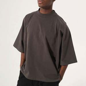 Custom <b>Tshirt</b> T-shirt <b>Cheap</b> 100% Short Sleeve Cotton Blank Round Neck Oversize Boxy t Shirt Men Plain Black T-shirt Wholesale - Product Image 3