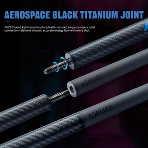 Queue de billard en fibre de carbone AK-KBR, 12,9 mm, 58 pouces, 2 parties, joint en acier inoxydable, vente en gros - Product Image 3