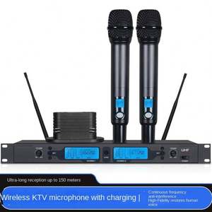 UHF Dual Channel không dây <span class=keywords><strong>Microphone</strong></span> có thể sạc lại <span class=keywords><strong>Microphone</strong></span> UHF sạc năng động <span class=keywords><strong>microphone</strong></span> hệ thống - Product Image 2