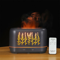 Humidificateur ultrasonique électrique pour la maison et l'hôtel, nébuliseur, diffuseur d'arômes à effet de flamme 3D en grain de bois, télécommande