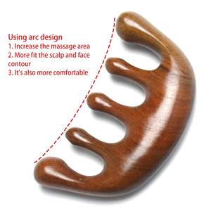 Natürlicher <span class=keywords><strong>hand</strong></span> gefertigter Massage kamm aus reinem Holz mit fünf Zähnen, <span class=keywords><strong>hand</strong></span> gefertigter Sandelholz kamm für die Aku punkt massage zur Entspannung des Kopfes - Product Image 3