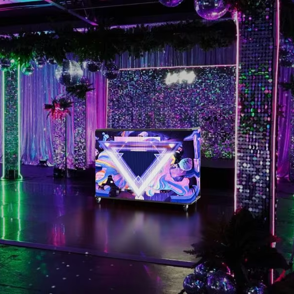 New Arrival Custom Size Cabin DJ Con Patella Led Video Wall DJ Booth Front LED Screen for Sale