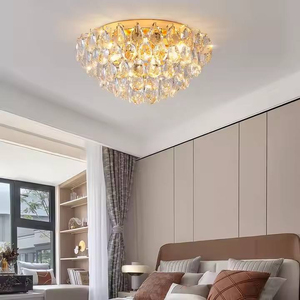 indoor decorative luxury hotel round gold K9 crystal <b>ceiling</b> <b>lights</b> luxury for living room - Product Image 5