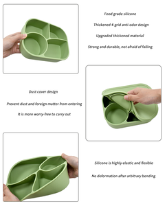 Bán buôn tùy chỉnh Silicone trẻ em ăn trưa <span class=keywords><strong>Box</strong></span> Set với chai nước lò vi sóng di động an toàn leakproof cấp thực phẩm Bento container - Product Image 6