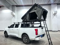 Tente de toit 4x4 Overland Triangle T End en aluminium à coque rigide avec cadre arrière en X pour camping-car