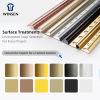 Bordure décorative intérieure pour carrelage, finition dorée 8 10 12 mm, bordure extérieure pour carrelage, conçue pour les coins de carrelage, en aluminium