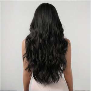 วิกผมหน้าผากลูกไม้ ผมยาวหยิก พร้อมหน้าม้าปัดข้าง เส้นผมธรรมชาติ ลูกไม้โปร่งใส เส้นใยคาเนคาลอน วิกผมเต็มศีรษะสำหรับผู้หญิง - Product Image 2