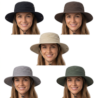 Sombreros de Pescador de Nailon con Diseño de Dibujos Animados, Personalizables con Logotipo, Impermeables, de Terciopelo, con Protección UV, Ala Ancha Ajustable y Cordones para Pescadores
