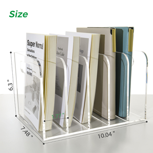 Organizzatori in Acrilico Trasparente, <span class=keywords><strong>Portadocumenti</strong></span> a 5 Scomparti, Porta Documenti Verticale <span class=keywords><strong>da</strong></span> <span class=keywords><strong>Scrivania</strong></span>, Vendita all'Ingrosso OEM - Product Image 2