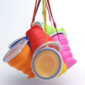 Portable Collapsible Silicone Travel Water Bottle Custom Reusable Foldable Drinking <b>Cup</b> Camping Office Tea Tea <b>Cups</b> <b>Saucers</b> - Product Image 3