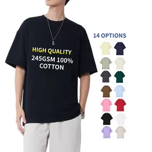 उच्च गुणवत्ता वाली बॉक्सी क्रॉप्ड ओवरसाइज़्ड टी-शर्ट ब्लैंक कस्टम टी शर्ट 100% सूती कस्टम मुद्रित टी-शर्ट पुरुषों के ग्रीष्मकालीन कपड़े