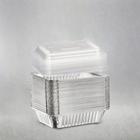Barquettes alimentaires jetables en aluminium de qualité alimentaire, barquettes à emporter en aluminium, plateau rectangulaire en aluminium avec couvercle