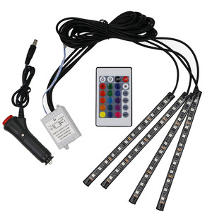 <b>Car</b> ambient lighting, one-to-four <b>car</b> <b>interior</b> modification lighting, seven-color voice-controlled LED decorative ambient lighti - Product Image 2
