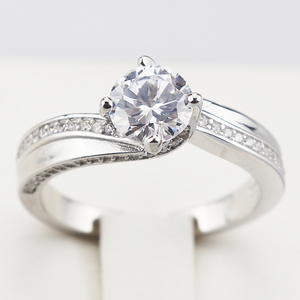 Bagues <span class=keywords><strong>de</strong></span> mariage tendance en argent sterling 925 plaqué rhodium avec micro-pavé pour unisexe, anniversaire et fête, vente en gros - Product Image 2