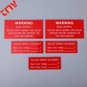 Etiquette d'avertissement de sécurité haute tension Pv forte auto-adhésive gravée en plastique ABS panneaux du système solaire - Product Image 6