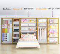 Présentoir de literie fait maison, couleur or, 1 pièce, magasin de meubles, écharpe et drap de lit, support de rangement pour housse de couette et oreiller