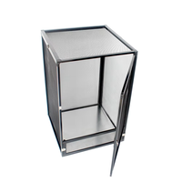 Petit terrarium en alliage d'aluminium avec ouverture frontale verrouillable, cage d'élevage pour reptiles arboricoles ventilée sur 5 côtés